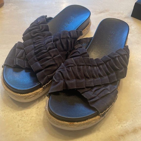 1. State Blue Ruffle Slides - Picture 3 of 4